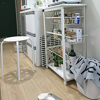 キッチン/ティータオル/デザインレターズ/ひとり暮らし 1K/ニトリ隙間ワゴンのインテリア実例 - 2020-01-11 20:24:00