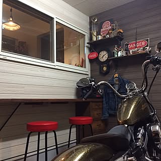 バイクガレージ ハーレーのインテリア実例 Roomclip ルームクリップ