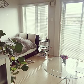 ベッド周り/シンプルにしたい/シーグレープ/グレー/植物のある部屋...などのインテリア実例 - 2016-05-10 23:31:52