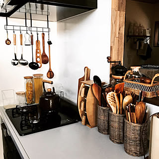 キッチンツール収納/キッチン/コンロ横収納/コンロ周り/大掃除...などのインテリア実例 - 2019-12-31 22:43:06