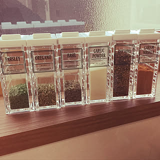 キッチン/スパイスボトル セリア/スパイスラベル/スパイスボトル/クリスタラベル...などのインテリア実例 - 2018-07-06 19:41:56