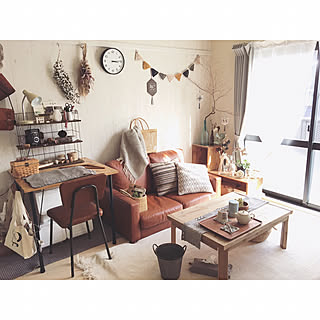 リビング/ガーランド/賃貸/ドライフラワー/アンティーク...などのインテリア実例 - 2017-10-18 20:41:22