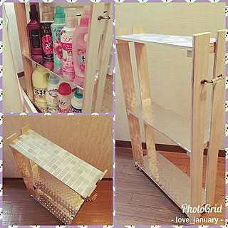 バス/トイレ/洗面所の収納/キャスター付き収納/すきま収納DIY/♡2017.9.24♡/賃貸DIY...などのインテリア実例 - 2017-09-24 21:28:47