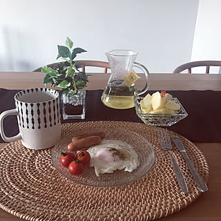 バッチャン焼き/ラタンマット/テーブルコーディネート/朝食/フォロワー2000人...などのインテリア実例 - 2019-03-01 08:41:14