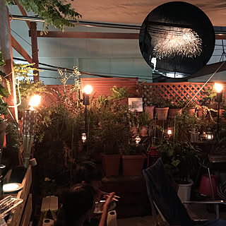 部屋全体/友達の家で、すみません┏○/花火/本物の火/いろんな植物...などのインテリア実例 - 2018-08-12 23:49:41