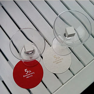キッチン/RoomClip5周年/RoomClipコースター/シャンパングラス♥/乾杯♪(*^^)o∀*∀o(^^*)♪...などのインテリア実例 - 2017-07-30 18:26:33