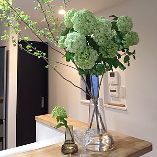 キッチン キッチンカウンターに花をシリーズのインテリア実例 Roomclip ルームクリップ