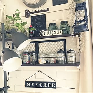 棚/カフェプレートDIY/いつもいいねやコメありがとうございます♡/いいね!押し逃げばかりでごめんなさい。/NO GREEN NO LIFE...などのインテリア実例 - 2017-02-24 12:13:09