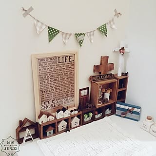 玄関/入り口/ハンドメイド/アルファベットサンプラー/momoharuチャン♡/nahhoチャン♡...などのインテリア実例 - 2015-06-22 17:37:05