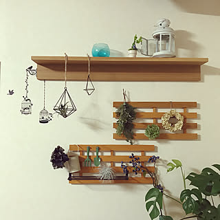 フェイクグリーン セリアウォールステッカーのインテリア実例 Roomclip ルームクリップ