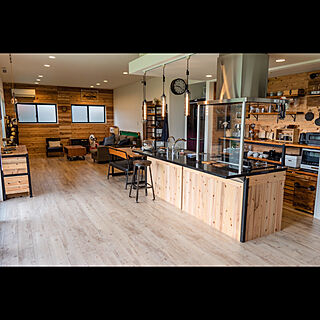 カフェ風 黒キッチンのおしゃれなインテリア 部屋 家具の実例 Roomclip ルームクリップ