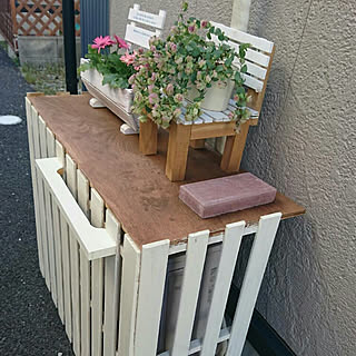 部屋全体/室外機カバーDIY/ミニすのこリメイクのインテリア実例 - 2019-04-09 09:01:01