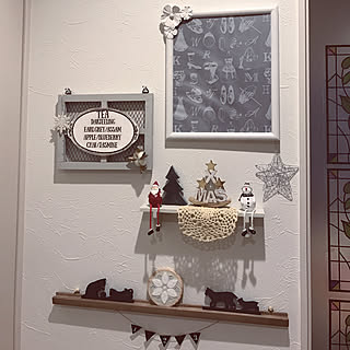 玄関/入り口/クリスマス雑貨/いいね押し逃げすみません^^;/プレ企画に当選しました♡/デザインフレーム...などのインテリア実例 - 2017-12-19 22:17:09