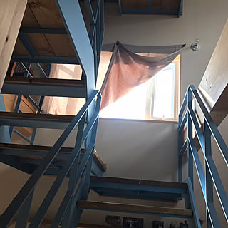 部屋全体/吹き抜ける風/鉄骨階段/ハトメカーテン/景色最高...などのインテリア実例 - 2017-10-07 20:36:20