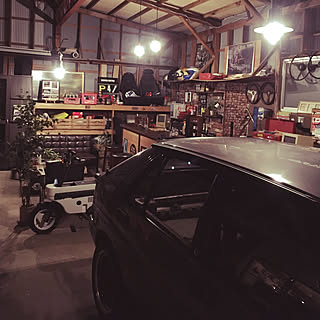 ガレージ レンガ壁紙のインテリア実例 Roomclip ルームクリップ