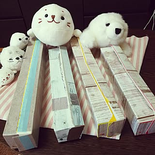キッチン/ラップケース/ラップ収納/ラップ/セリアのリメイクシート...などのインテリア実例 - 2017-07-19 13:33:13