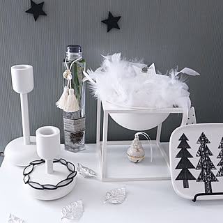 棚/クリスマス/シンプル/白黒/マンションインテリア...などのインテリア実例 - 2019-12-23 08:32:49