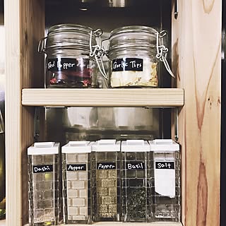 キッチン/自作ラベルシール/調味料棚/ダイソー/スパイスラック...などのインテリア実例 - 2017-02-20 23:56:08