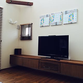 壁/天井/テレビボード/ファブリックパネル/マリメッコ/北欧...などのインテリア実例 - 2016-05-17 11:49:01