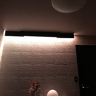 エコカラットの壁 Led照明diyのインテリア 手作りの実例 Roomclip ルームクリップ