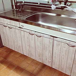 キッチン/板壁風壁紙/DIY/築40年以上の昭和なお家のインテリア実例 - 2014-01-18 15:46:33