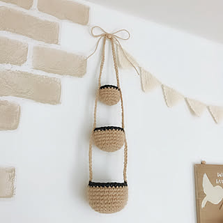 壁/天井/かぜっぴき妊婦/ブラック/3連かご/麻ひも...などのインテリア実例 - 2018-04-24 09:16:16