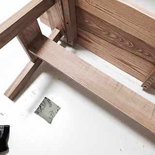 キッチン/やすりがけ/古材風にチャレンジ!/ダイニングベンチ/既製品を傷めつける私のインテリア実例 - 2016-06-27 19:36:23