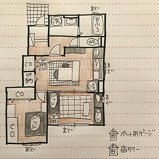 間取り図 手書きのインテリア実例 Roomclip ルームクリップ