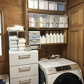 脱衣所/レック詰め替えボトル/半透明ケース/洗剤置き場/洗濯ネット収納...などのインテリア実例 - 2019-11-17 14:11:25