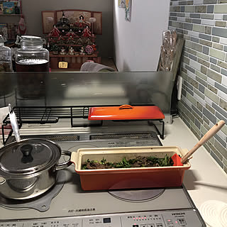 キッチン/春菊と牛肉のすき焼き風煮/お昼ごはんの準備中です〜☆/ル・クルーゼ テリーヌ32㎝/ル・クルーゼの鍋♡...などのインテリア実例 - 2019-02-20 12:20:09