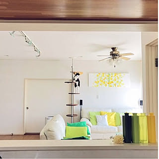 ルミマルヤ/ファブリックパネル手作り/マリメッコ/キャットタワー/ZARA HOMEクッションカバー...などのインテリア実例 - 2019-06-11 20:30:21