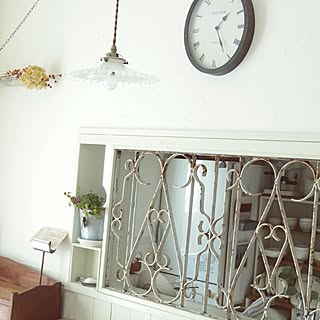 古いアイアン/カフェ風/間仕切り/ホワイトシャビー/いつもいいね、ありがとぅございます♡...などのインテリア実例 - 2016-02-22 08:42:41