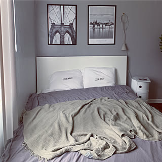 女性の、2LDK、家族住まいの「ベッド周り」についてのインテリア実例