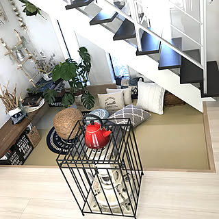 部屋全体/階段下スペース/琉球畳風/スケルトン階段/流木ラダー手作り...などのインテリア実例 - 2018-02-06 09:41:12