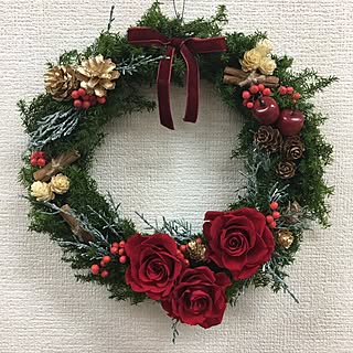 クリスマスリース プリザーブドフラワーリースのインテリア実例 Roomclip ルームクリップ