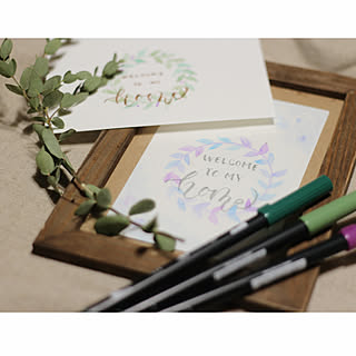 玄関/入り口/ハンドメイド/アート/プチDIY/レタリング...などのインテリア実例 - 2019-11-28 22:37:19