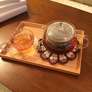机/sakuraさんのポットマット♡/カップ&ソーサー/ガラス食器/LUPICIA...などのインテリア実例 - 2017-10-22 17:16:10