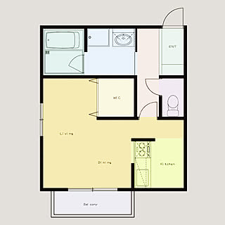 ワンルーム 間取り図のインテリア レイアウト実例 Roomclip ルームクリップ