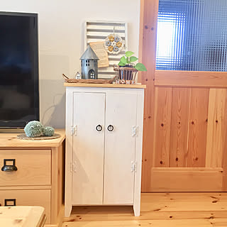 机/キャビネットDIY/ルーバーDIY/ナチュラル/ナチュラルインテリア...などのインテリア実例 - 2018-05-09 08:18:35
