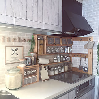 キッチン/キッチン収納/手作り/100均DIY/ニトリ2017キッチン収納モニター...などのインテリア実例 - 2017-12-05 09:03:23