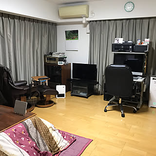 部屋全体/バルミューダ空気清浄機/コタツ生活/オットマン/リクライニングチェアー...などのインテリア実例 - 2018-11-04 07:07:23
