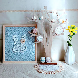 机/セリアの木製アートフレーム/セリアのリメイクシート/aikko ちゃんありがとう♡/aikko ちゃんの作品♡...などのインテリア実例 - 2019-02-02 18:12:37