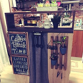 キッチン/キッチンカウンターDIY/カフェ風/100均/セリア...などのインテリア実例 - 2016-06-17 23:52:20