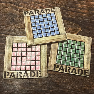 拾ってきた感/ステンシル/タイル雑貨/コースターDIY/コースター...などのインテリア実例 - 2017-12-13 21:32:50