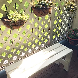 部屋全体/ベランダガーデニング/ベランダをカフェ風に/植物/花台...などのインテリア実例 - 2014-04-27 17:51:25