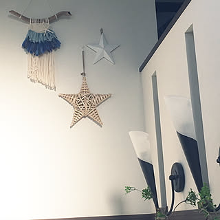 玄関/入り口/ウィービング手作り/ビーチハウス風/私流西海岸スタイル/ブルーが好き♡...などのインテリア実例 - 2017-10-23 14:54:13