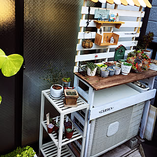 多肉植物 エアコン室外機カバーdiyのインテリア 手作りの実例 Roomclip ルームクリップ