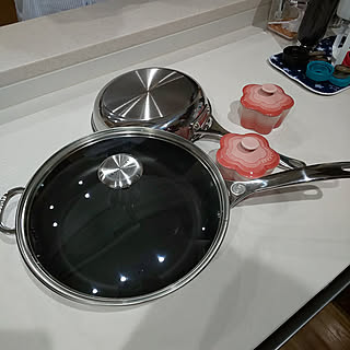 キッチン/ル・クルーゼ/フライパン/ステンレスフライパン/かっこいい♡...などのインテリア実例 - 2019-04-05 20:29:08