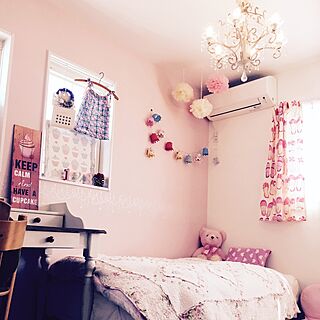 ベッド周り/ピンクの壁/セリア/女の子の部屋/子供部屋...などのインテリア実例 - 2016-03-22 13:19:52