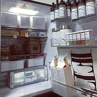 キッチン/冷蔵庫/コンテスト参加中/白黒/手作り...などのインテリア実例 - 2016-03-11 17:35:06